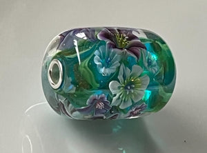 Turquoise Barrel with Sterling Silver Caps
